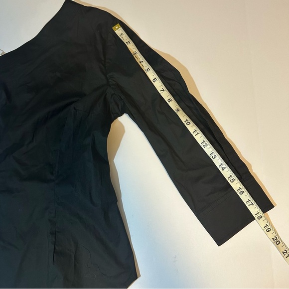 Tracy Reese One Shoulder Top Blouse Black Open Sleeve Side Button Up - Picture 8 of 11